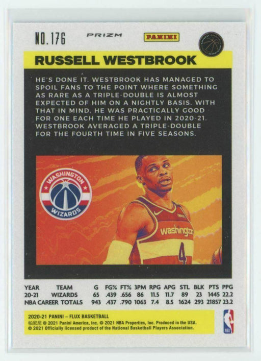 2020-21 Panini Flux #176 Russell Westbrook Washington Wizards Silver Prizm - Collectible Craze America