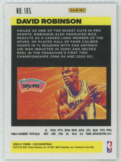 2020-21 Panini Flux #185 David Robinson San Antonio Spurs - Collectible Craze America