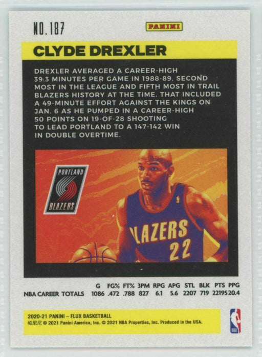 2020-21 Panini Flux #187 Clyde Drexler Portland Trail Blazers - Collectible Craze America