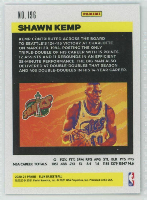 2020-21 Panini Flux #196 Shawn Kemp Seattle Supersonics - Collectible Craze America