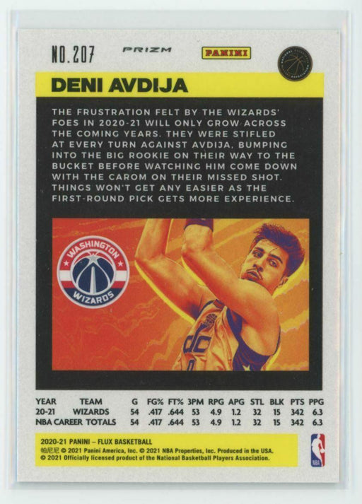 2020-21 Panini Flux #207 Deni Avdija RC Washington Wizards Light Blue Prizm - Collectible Craze America