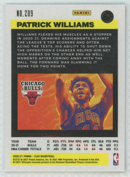 2020-21 Panini Flux #209 Patrick Williams RC Chicago Bulls - Collectible Craze America