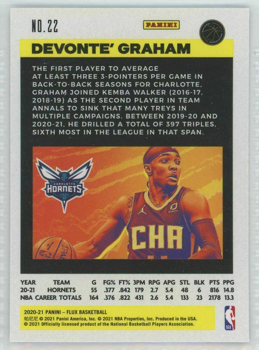 2020-21 Panini Flux #22 Devonte' Graham Charlotte Hornets - Collectible Craze America