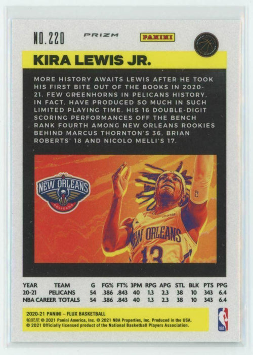 2020-21 Panini Flux #220 Kira Lewis Jr. RC New Orleans Pelicans Silver Mojo - Collectible Craze America