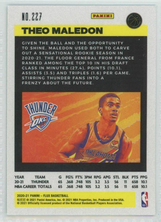 2020-21 Panini Flux #227 Theo Maledon RC Oklahoma City Thunder - Collectible Craze America