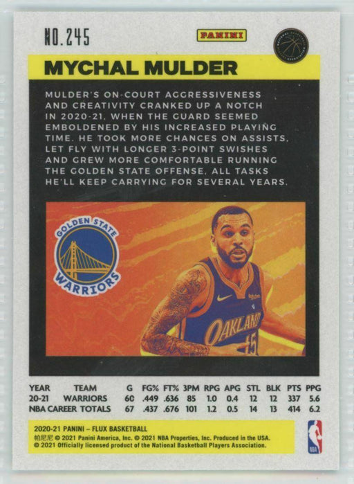 2020-21 Panini Flux #245 Mychal Mulder RC Golden State Warriors - Collectible Craze America