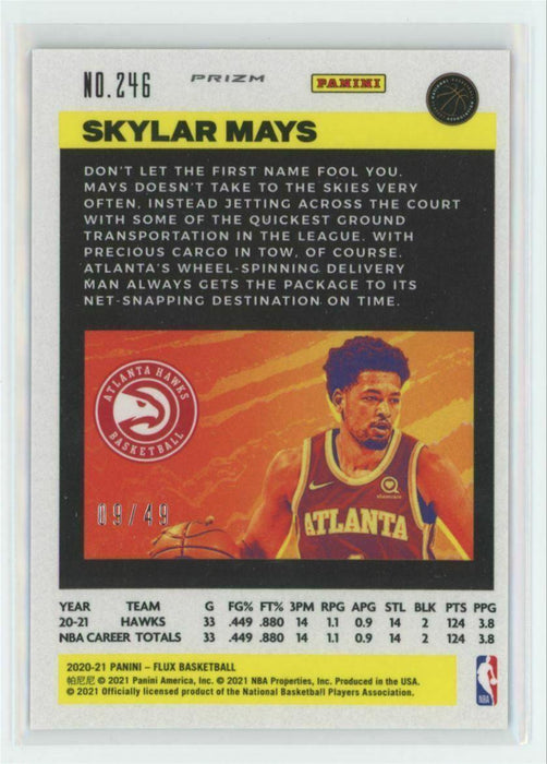 2020-21 Panini Flux #246 Skylar Mays RC Atlanta Hawks 9/49 Red Mojo Prizm - Collectible Craze America