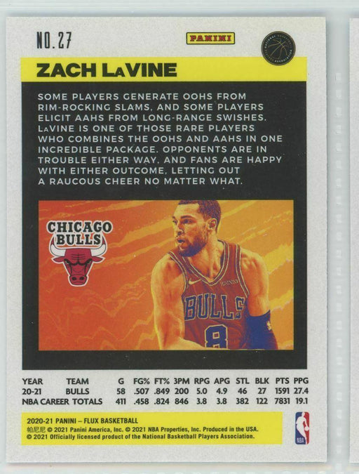 2020-21 Panini Flux #27 Zach LaVine Chicago Bulls - Collectible Craze America