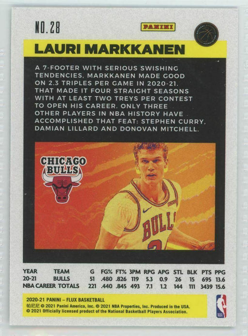 2020-21 Panini Flux #28 Lauri Markkanen Chicago Bulls - Collectible Craze America