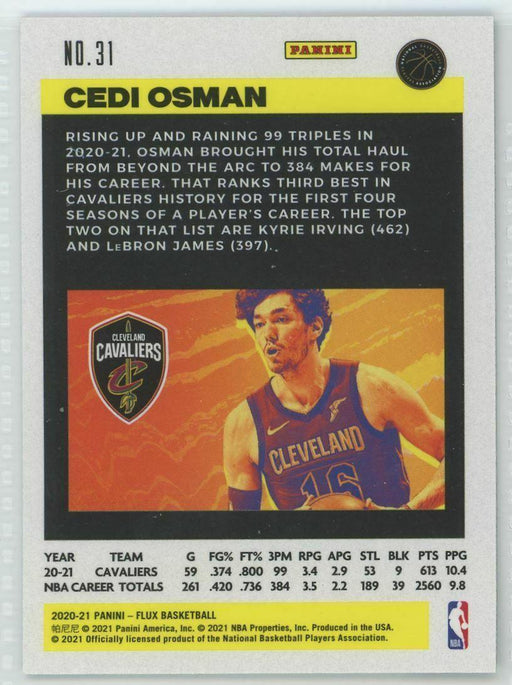 2020-21 Panini Flux #31 Cedi Osman Cleveland Cavaliers - Collectible Craze America