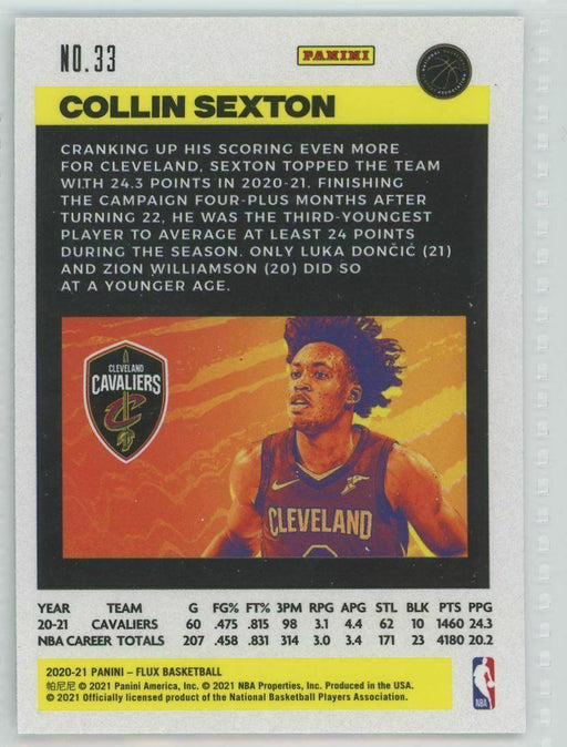 2020-21 Panini Flux #33 Collin Sexton Cleveland Cavaliers - Collectible Craze America