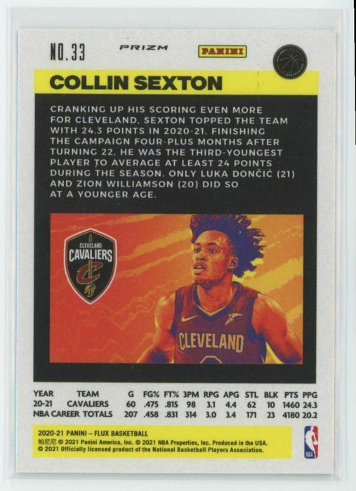 2020-21 Panini Flux #33 Collin Sexton Cleveland Cavaliers Silver Prizm - Collectible Craze America