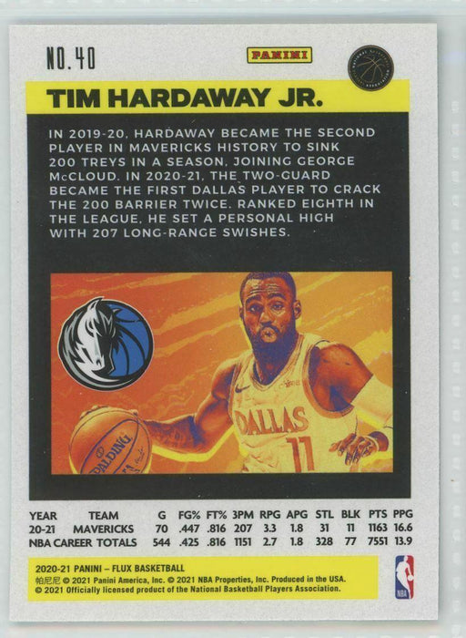 2020-21 Panini Flux #40 Tim Hardaway Jr. Dallas Mavericks - Collectible Craze America