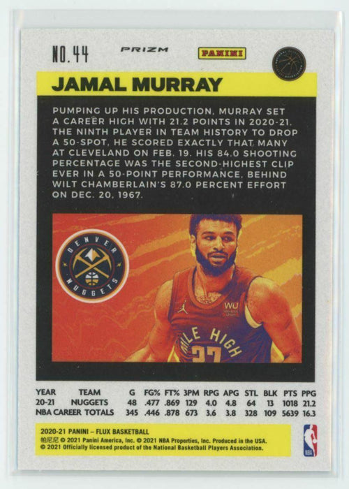 2020-21 Panini Flux #44 Jamal Murray Denver Nuggets Laser Prizm - Collectible Craze America