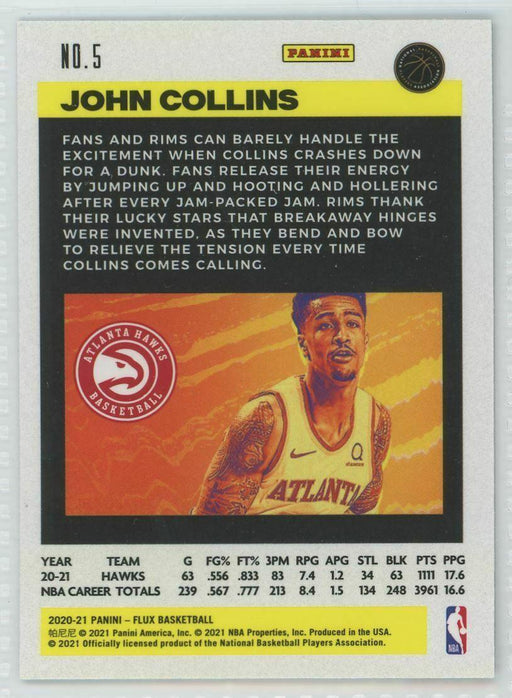 2020-21 Panini Flux #5 John Collins Atlanta Hawks - Collectible Craze America