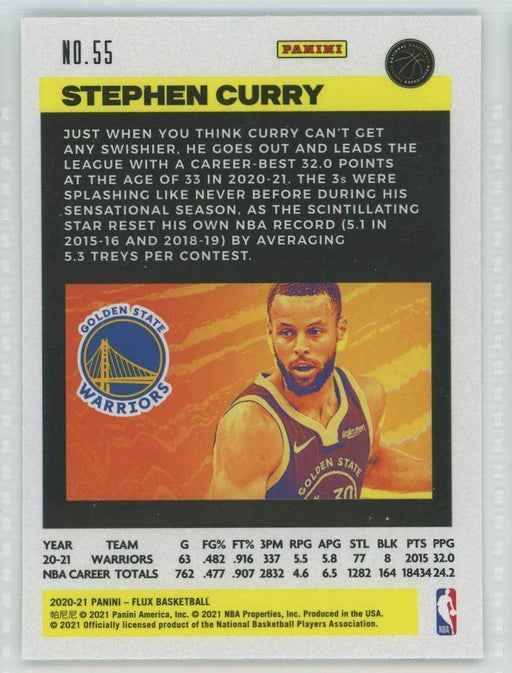 2020-21 Panini Flux #55 Stephen Curry Golden State Warriors - Collectible Craze America