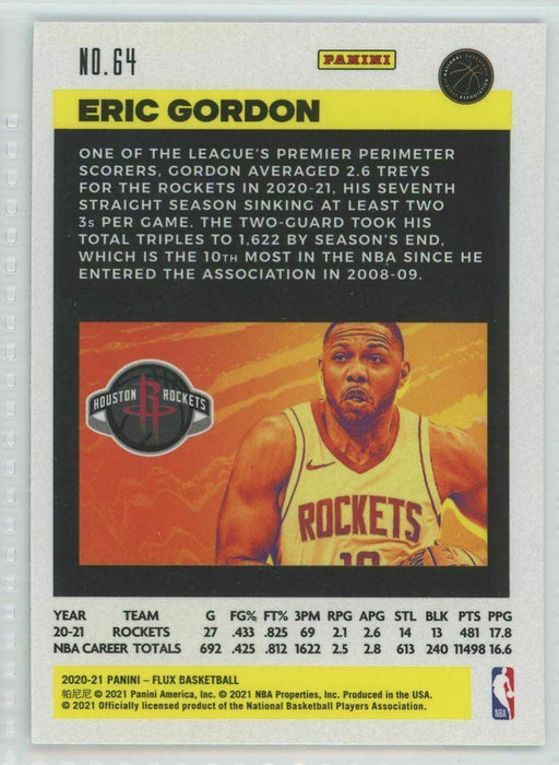 2020-21 Panini Flux #64 Eric Gordon Houston Rockets - Collectible Craze America