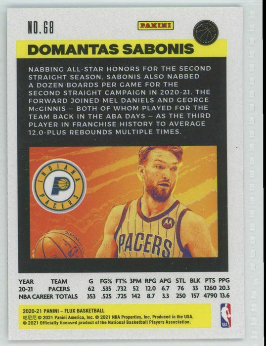 2020-21 Panini Flux #68 Domantas Sabonis Indiana Pacers - Collectible Craze America