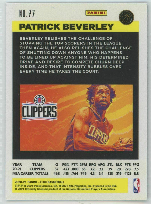 2020-21 Panini Flux #77 Patrick Beverley Los Angeles Clippers - Collectible Craze America