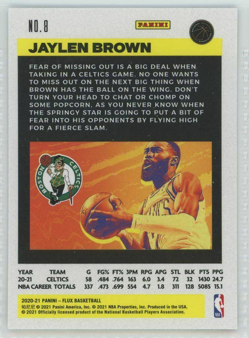 2020-21 Panini Flux #8 Jaylen Brown Boston Celtics - Collectible Craze America