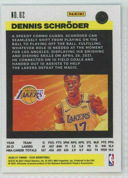 2020-21 Panini Flux #82 Dennis Schroder Los Angeles Lakers - Collectible Craze America