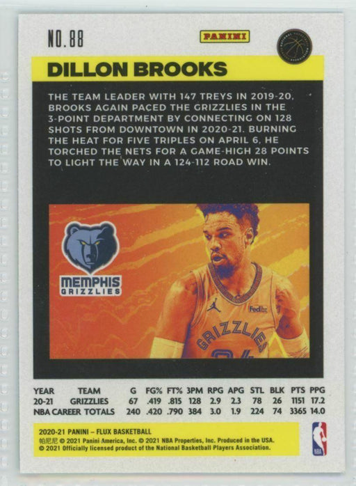 2020-21 Panini Flux #88 Dillon Brooks Memphis Grizzlies - Collectible Craze America