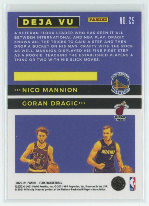 2020-21 Panini Flux Deja Vu #25 Goran Dragic/Nico Mannion - Collectible Craze America