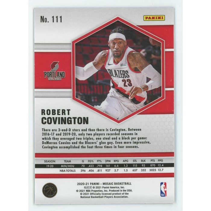 2020-21 Panini Mosaic Basketball #111 Robert Covington Portland Trail Blazers - Collectible Craze America