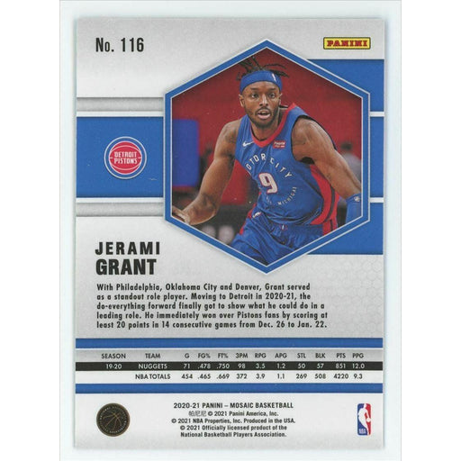 2020-21 Panini Mosaic Basketball #116 Jerami Grant Detroit Pistons - Collectible Craze America