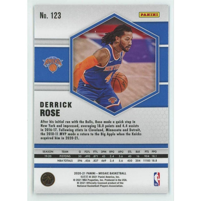 2020-21 Panini Mosaic Basketball #123 Derrick Rose New York Knicks - Collectible Craze America