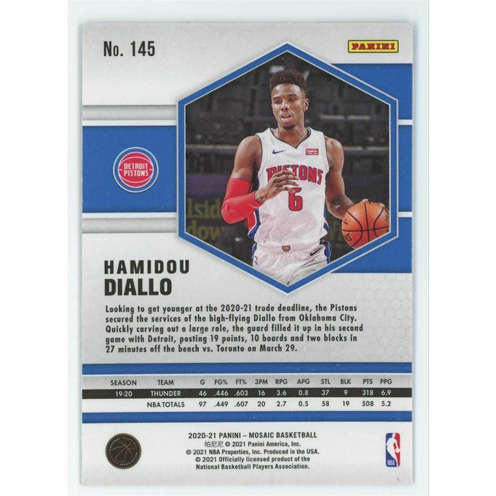 2020-21 Panini Mosaic Basketball #145 Hamidou Diallo Detroit Pistons - Collectible Craze America