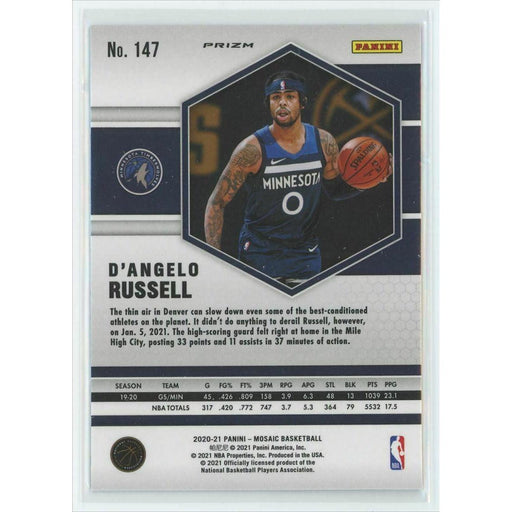 2020-21 Panini Mosaic Basketball #147 D'Angelo Russell Minnesota Timberwolves - Collectible Craze America