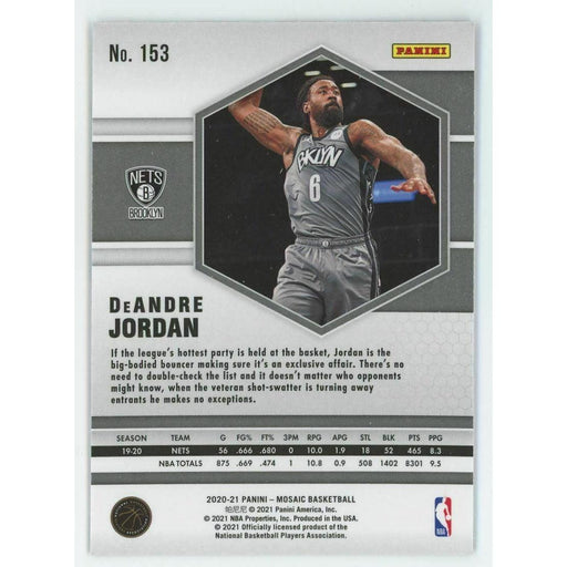 2020-21 Panini Mosaic Basketball #153 DeAndre Jordan Brooklyn Nets - Collectible Craze America