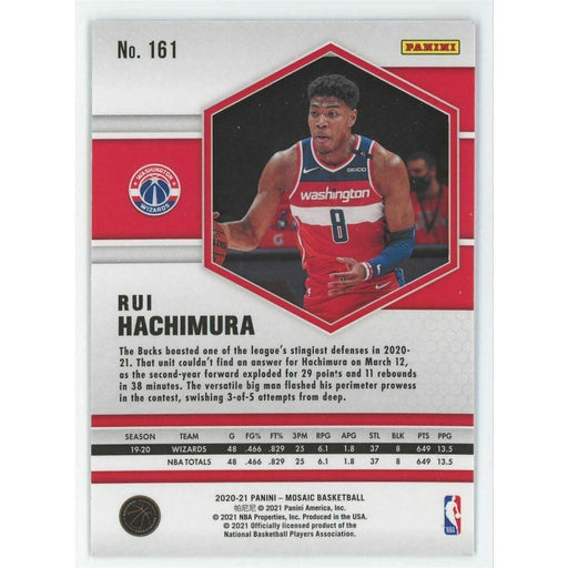 2020-21 Panini Mosaic Basketball #161 Rui Hachimura Washington Wizards - Collectible Craze America