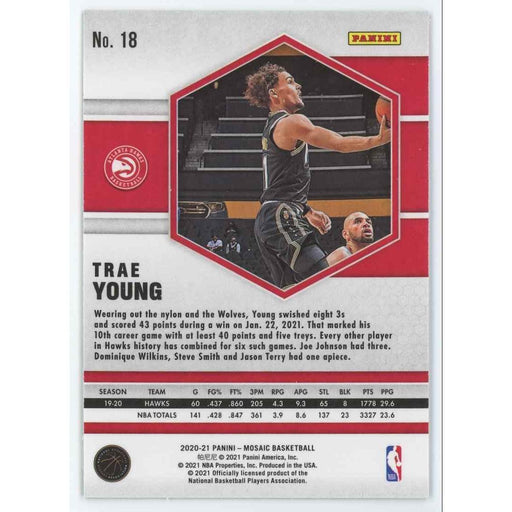 2020-21 Panini Mosaic Basketball #18 Trae Young Atlanta Hawks - Collectible Craze America