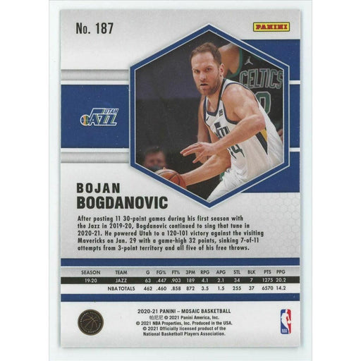 2020-21 Panini Mosaic Basketball #187 Bojan Bogdanovic Utah Jazz - Collectible Craze America