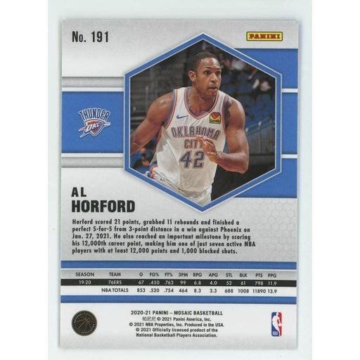 2020-21 Panini Mosaic Basketball #191 Al Horford Oklahoma City Thunder - Collectible Craze America