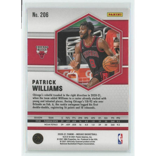 2020-21 Panini Mosaic Basketball #206 Patrick Williams RC Chicago Bulls - Collectible Craze America