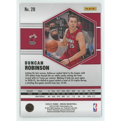 2020-21 Panini Mosaic Basketball #28 Duncan Robinson Miami Heat - Collectible Craze America