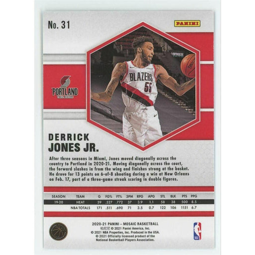 2020-21 Panini Mosaic Basketball #31 Derrick Jones Jr. Portland Trail Blazers - Collectible Craze America