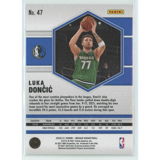 2020-21 Panini Mosaic Basketball #47 Luka Doncic Dallas Mavericks - Collectible Craze America