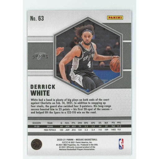 2020-21 Panini Mosaic Basketball #63 Derrick White San Antonio Spurs - Collectible Craze America