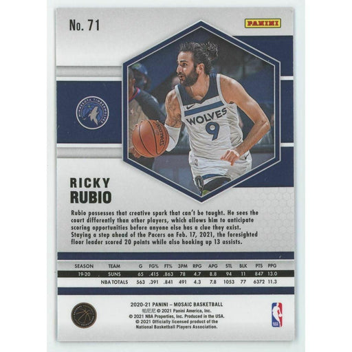 2020-21 Panini Mosaic Basketball #71 Ricky Rubio Minnesota Timberwolves - Collectible Craze America