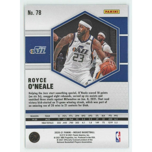 2020-21 Panini Mosaic Basketball #78 Royce O'Neale Utah Jazz - Collectible Craze America