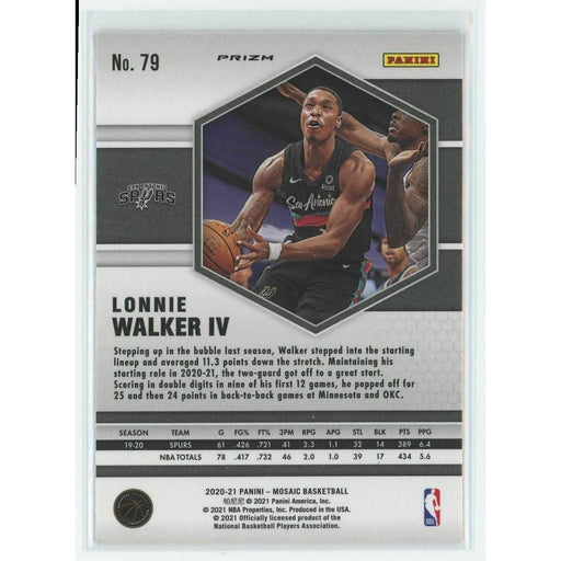 2020-21 Panini Mosaic Basketball #79 Lonnie Walker IV San Antonio Spurs Yellow - Collectible Craze America