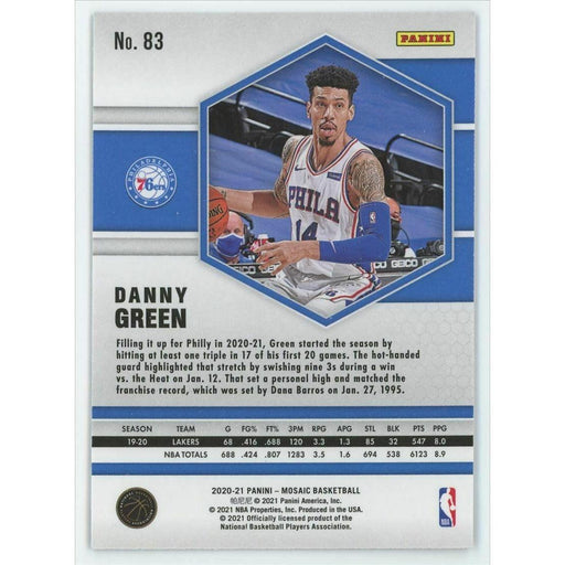 2020-21 Panini Mosaic Basketball #83 Danny Green Philadelphia 76ers - Collectible Craze America