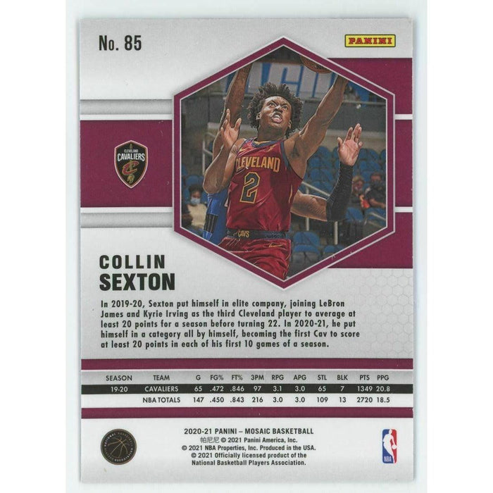 2020-21 Panini Mosaic Basketball #85 Collin Sexton Cleveland Cavaliers - Collectible Craze America