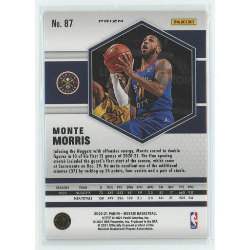 2020-21 Panini Mosaic Basketball #87 Monte Morris Denver Nuggets Mosaic Prizm - Collectible Craze America