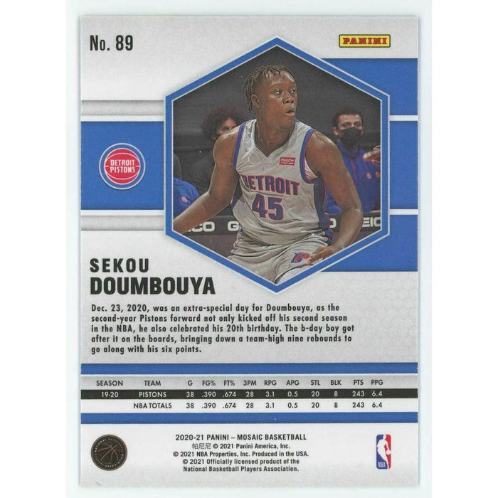 2020-21 Panini Mosaic Basketball #89 Sekou Doumbouya Detroit Pistons - Collectible Craze America