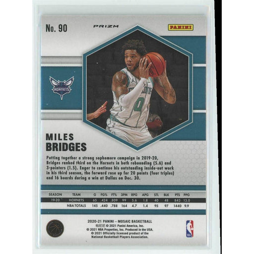 2020-21 Panini Mosaic Basketball #90 Miles Bridges Charlotte Hornets Silver - Collectible Craze America